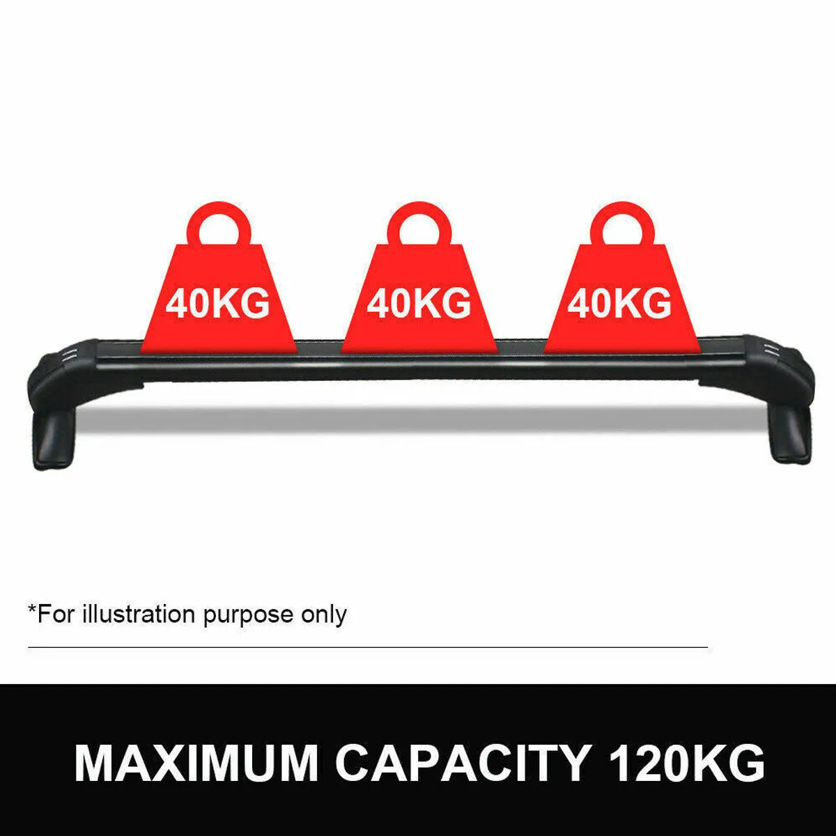 100cm Universal Car Roof Racks Carrier Adjustable Cross Bars Aluminium Alloy Lockable