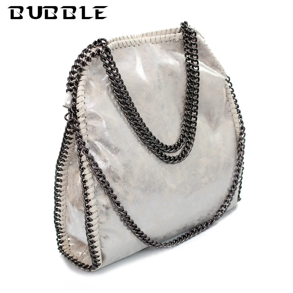 2016 Women Shoulder Bag PU Falabellas Clutch With 3 Chains Evening Socialite Tote Fashion Sac A Main Lady Handbag