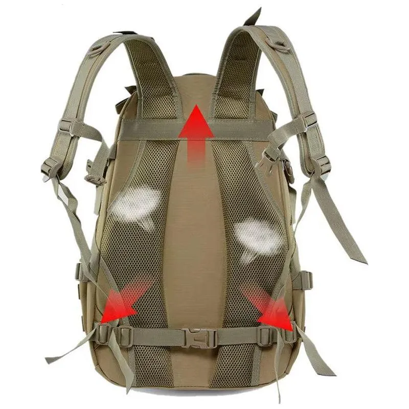 40L Camping Backpack Men'S Bag Travel Bags Tactical Molle Climbing Rucksack Hiking Outdoor Reflective Shoulder Fishing Bag