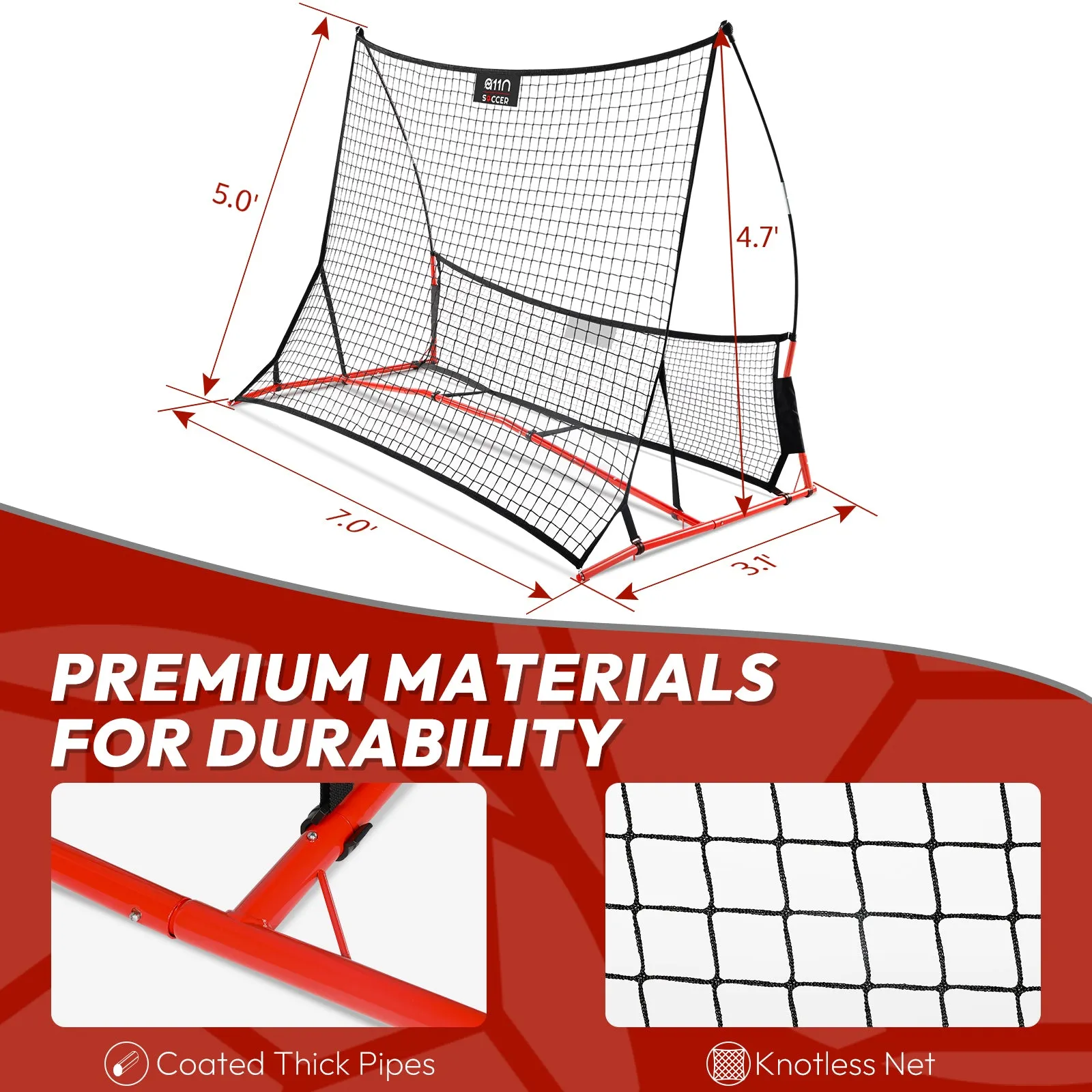 A11N 7ft x 5ft Dual Side Portable Soccer Rebounder