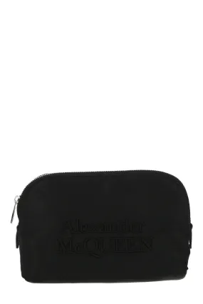 Alexander McQueen Logo Embroidered Zipped Makeup Bag