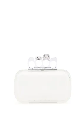 Alexander McQueen Skull Four-Ring Transparent Clutch Bag