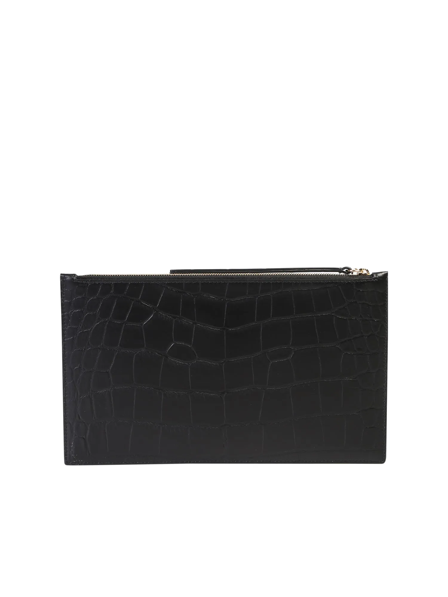 Alexander McQueen Zipped Croc Effect Clutch Bag