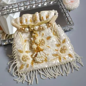 Anna Luxury Potli Bag Ivory