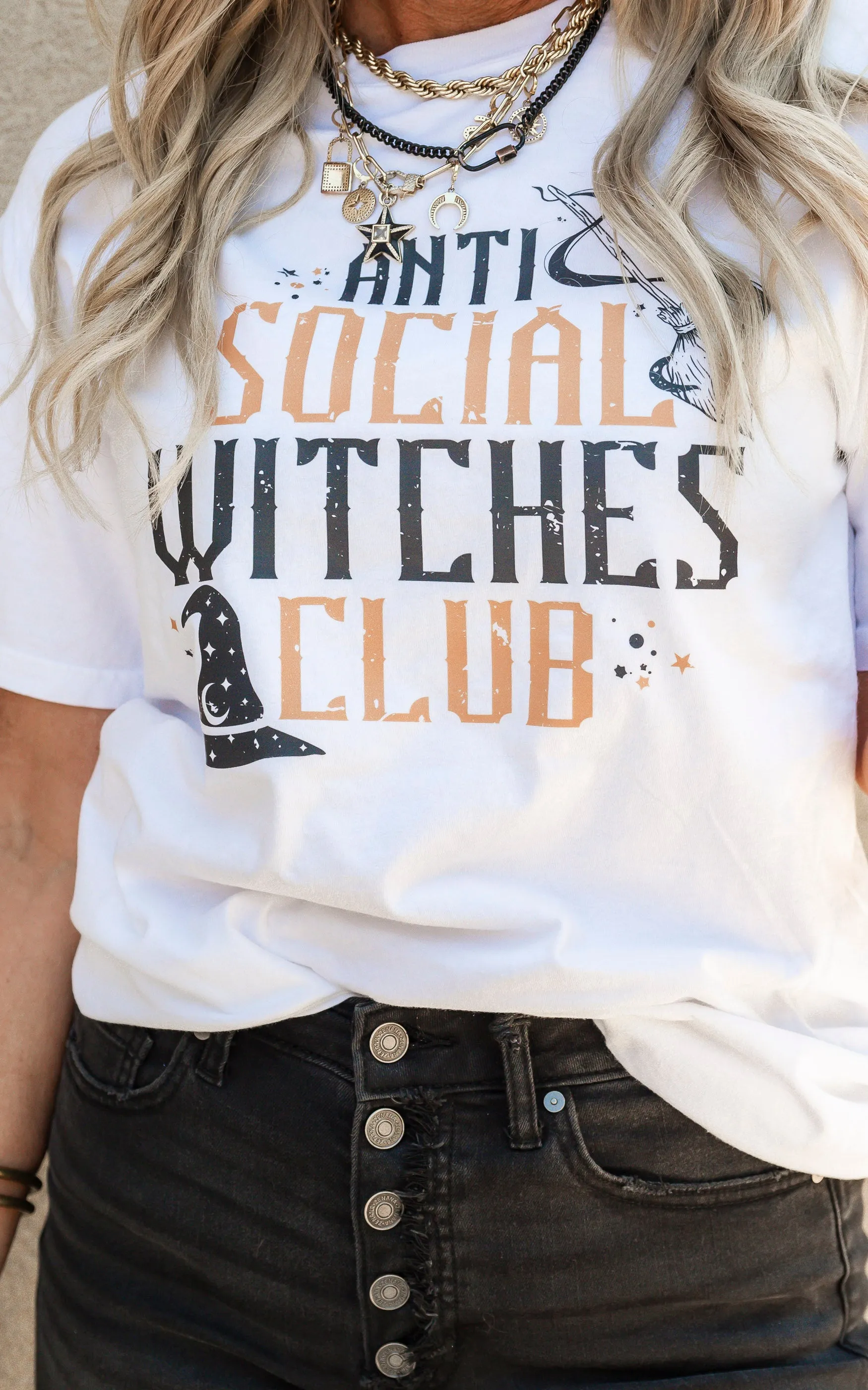 Anti Social Witches Club Garment Dyed Graphic T-shirt - Final Sale