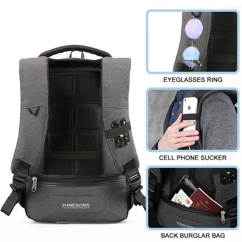 Anti-theft Backpack for Men 15inch Multifunction USB Charging Bags Laptop Backpack