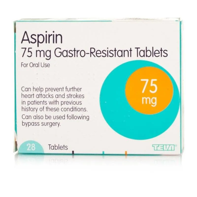 Asprin Enteric Coated Tablets Low Dose 75mg - SIX MONTH SUPPLY BUMPER PACK (6 x 28 Tablets)