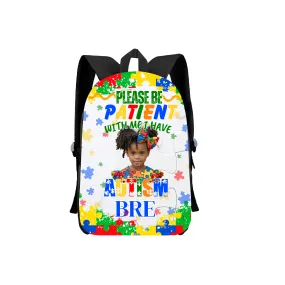 Autism Awareness Backpack - Customizable with Photo and Name