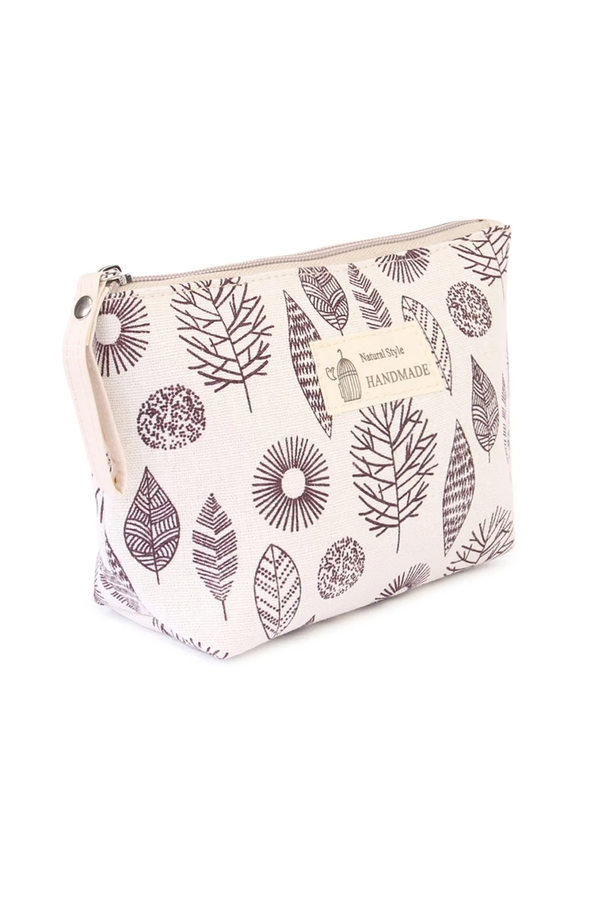 AZTEC LEAF PRINT COSMETIC BAG