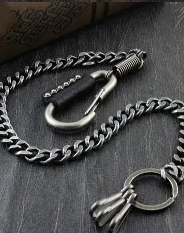 BADASS SILVER STAINLESS STEEL MENS KEY CHAINs CHAIN PANTS CHAIN WALLET CHAIN FOR MEN