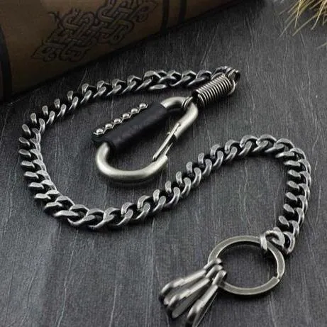 BADASS SILVER STAINLESS STEEL MENS KEY CHAINs CHAIN PANTS CHAIN WALLET CHAIN FOR MEN