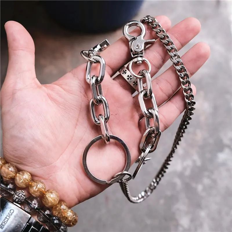 Badass Silver Womens Mens jeans chain jean chain Pants Chain Long Biker Wallet Chain For Men