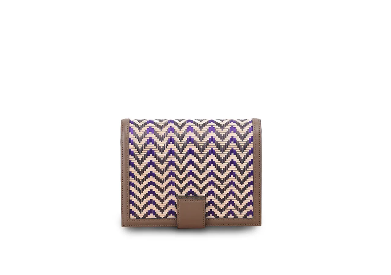 Bamboo Mini Bag (Khaki-Purple)