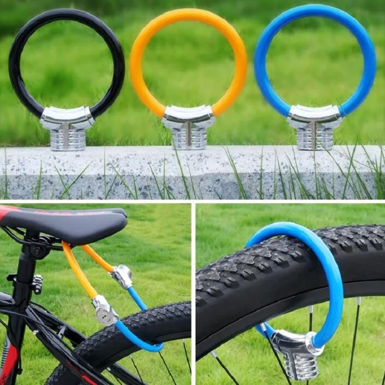 Bicycle Ring Lock Anti-Theft Lock Bicycle Portable Mini Safety Lock Racket Lock Bold Cable Lock, Colour: Reflective Matte Black