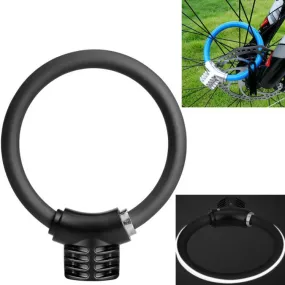 Bicycle Ring Lock Anti-Theft Lock Bicycle Portable Mini Safety Lock Racket Lock Bold Cable Lock, Colour: Reflective Matte Black