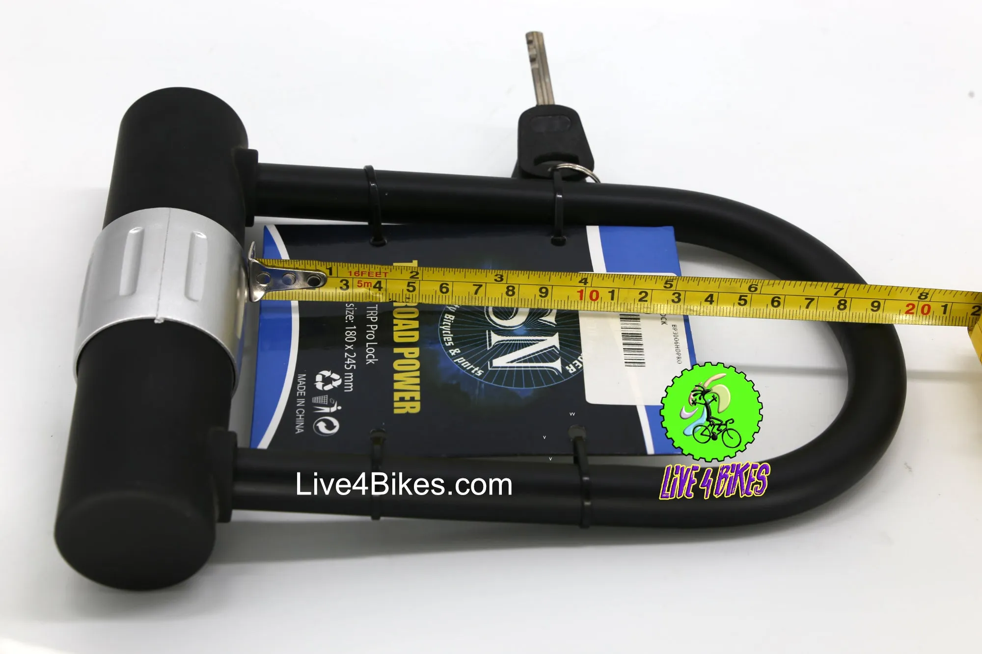 Bicycle U-Lock Top Pro U-Lock TRP Bicycle U-lock 4"x7" 15mm 2 Keys  -Live4Bikes