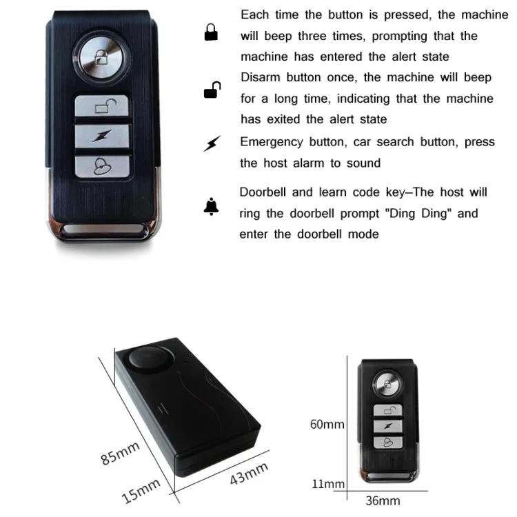 Bicycle Wireless Remote Control Anti-Theft Alarm