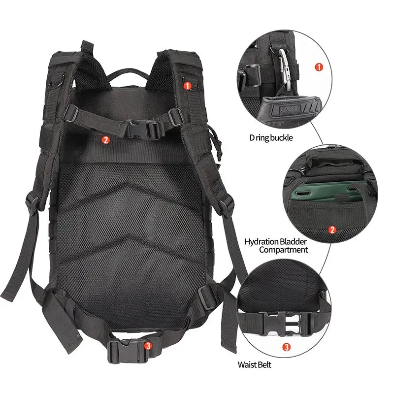 BK-2265 YAKEDA Tactical Backpack Molle System 3P Outdoor  Backpack