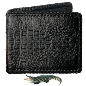 Black Hornback Alligator Bifold Wallet for Men RFID Blocking | VINAM-02