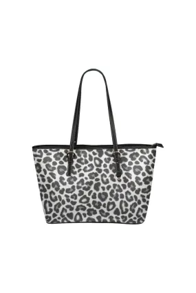 black leopard Leather Tote Bag/Small