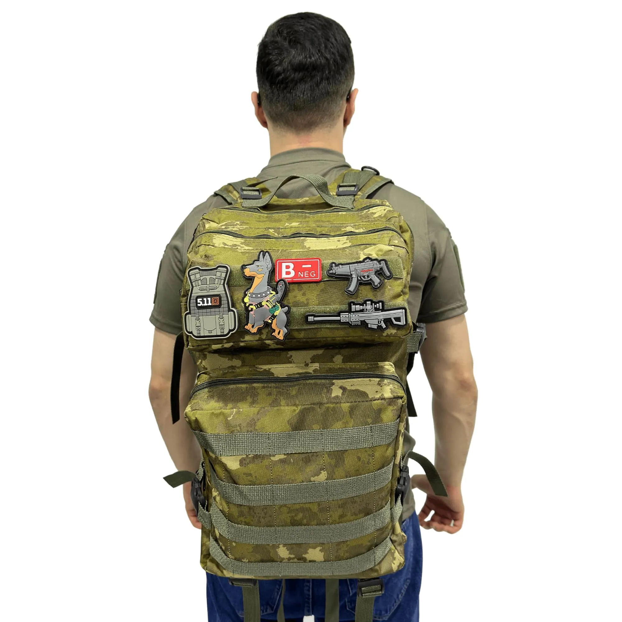 Black Tactical Sports Backpack with Pec Area - 50 Liter Bag