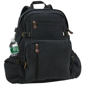 Black - Vintage Military Style Jumbo Backpack