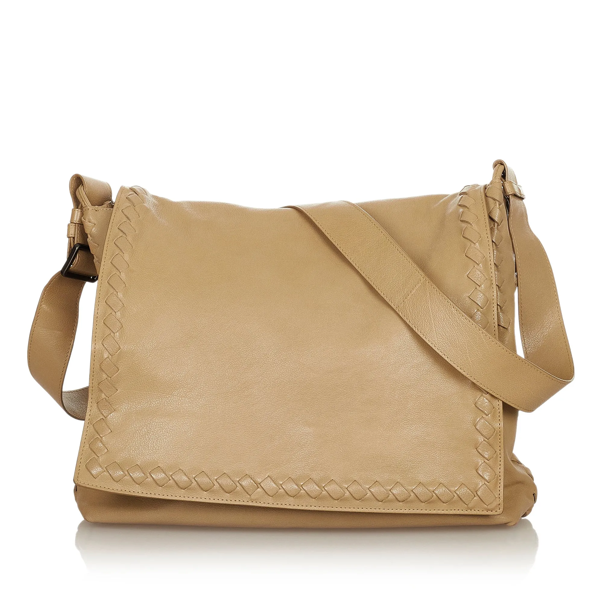 Bottega Veneta Intrecciato Crossbody Bag Beige