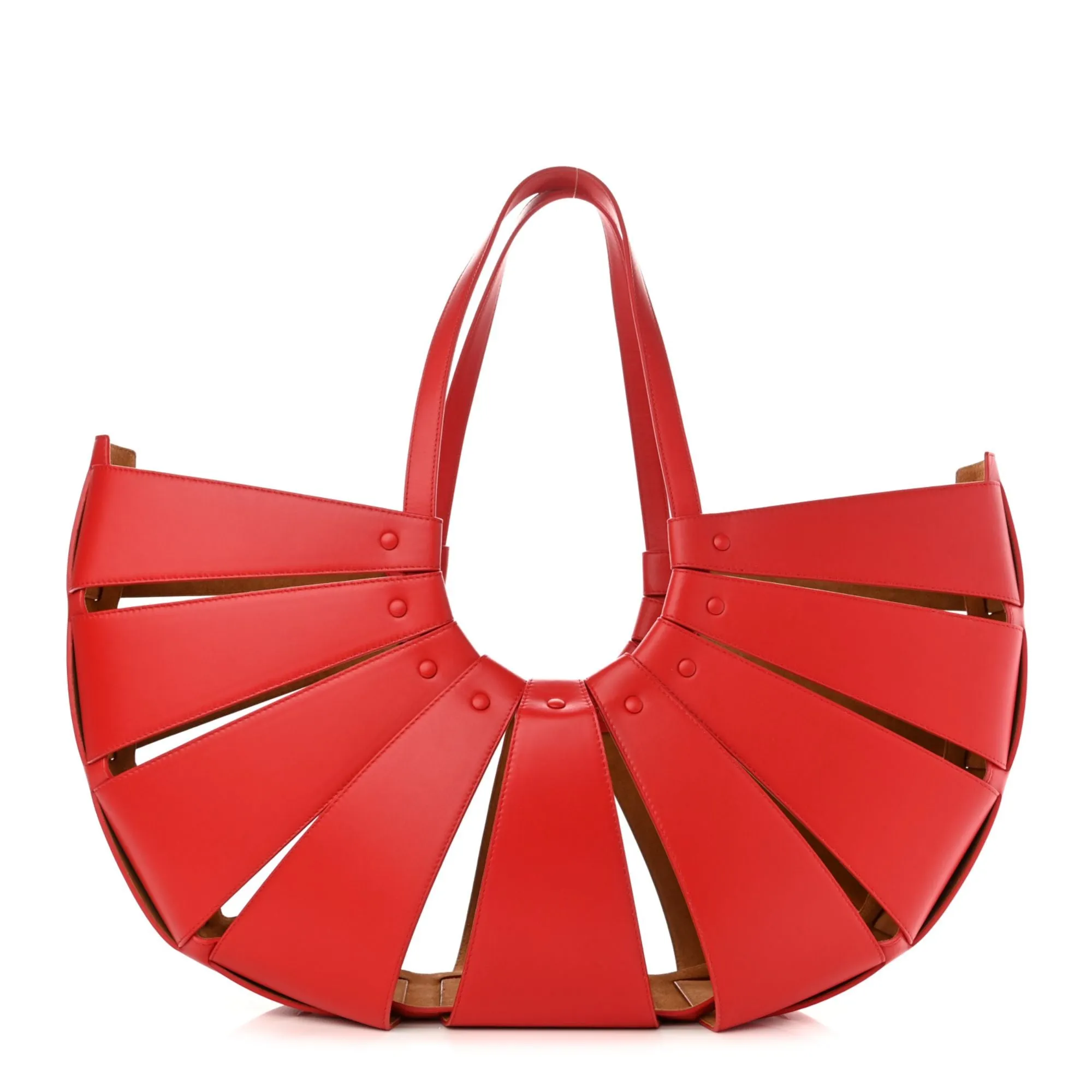 Bottega Veneta The Shell Bag Chili Tomato French Calfskin