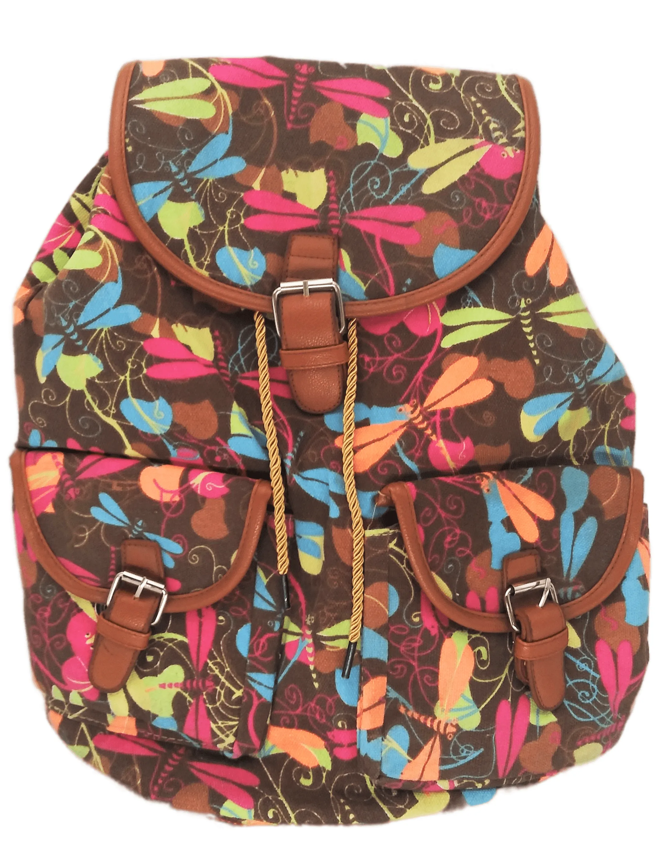 Bravo! Backpack Rucksack Drawstring (Dragonfly, Brown)