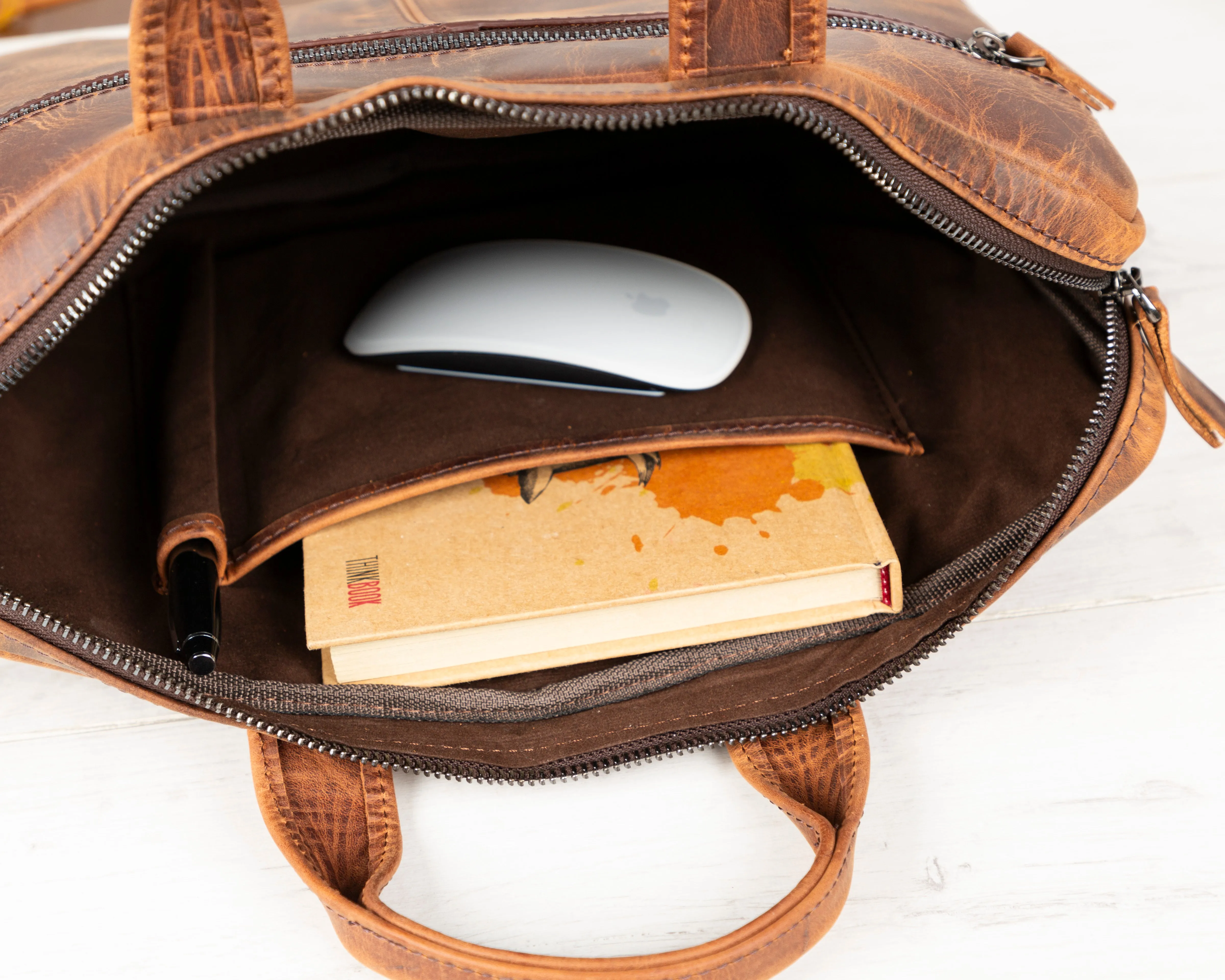 Brown Leather Business Briefcase