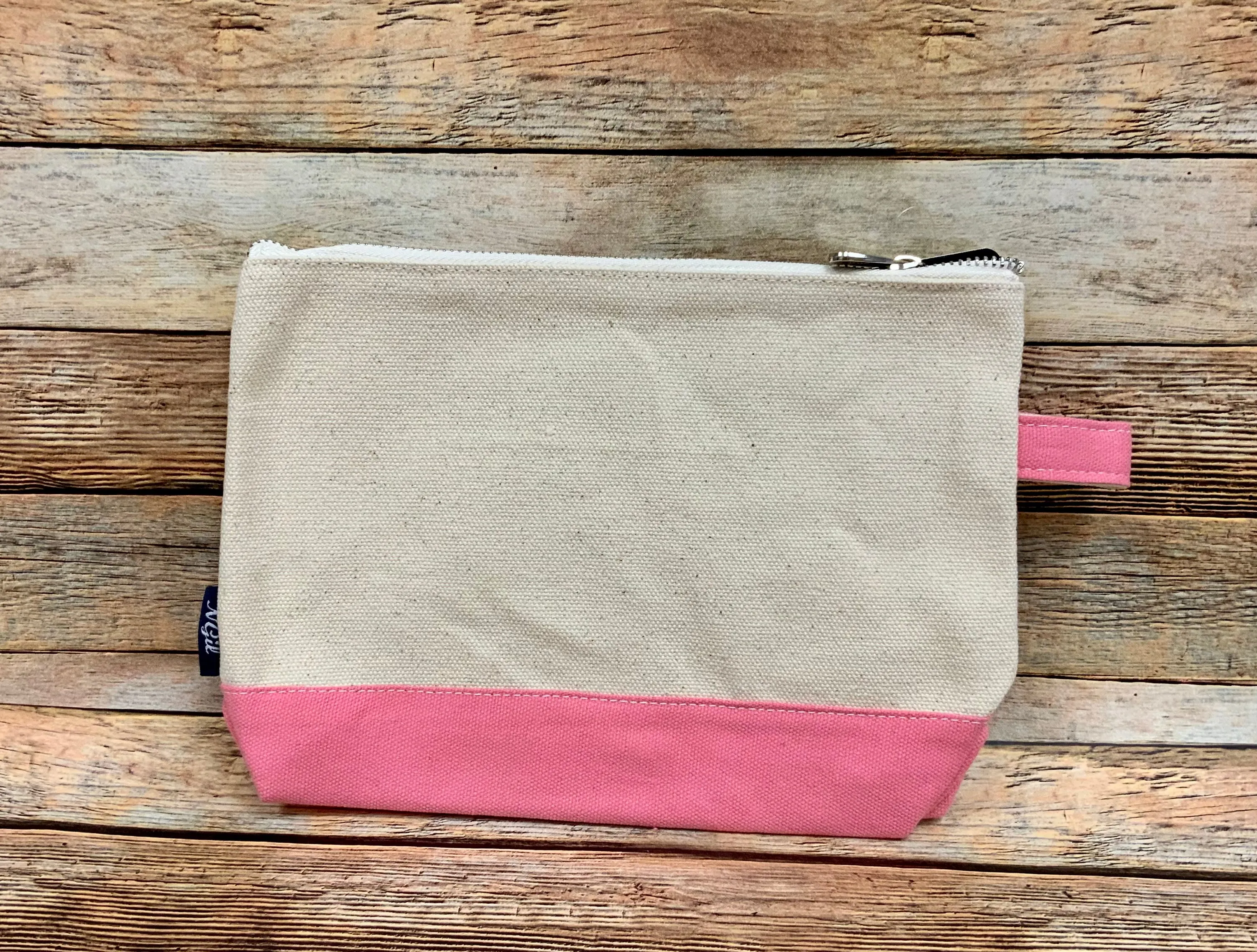 Canvas Cosmetic Bag with Colored Trim (Blank)