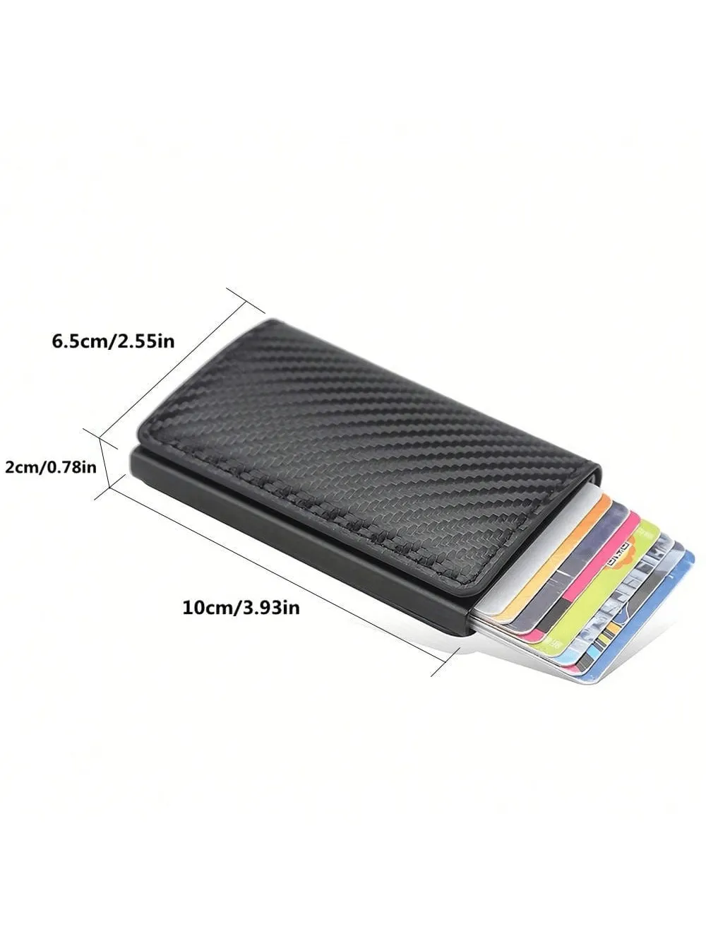 Carbon Fiber Credit Card Holder Wallet Men Rfid Smart Metal  Minimalist Wallet Small Black Purse Metal Wallet