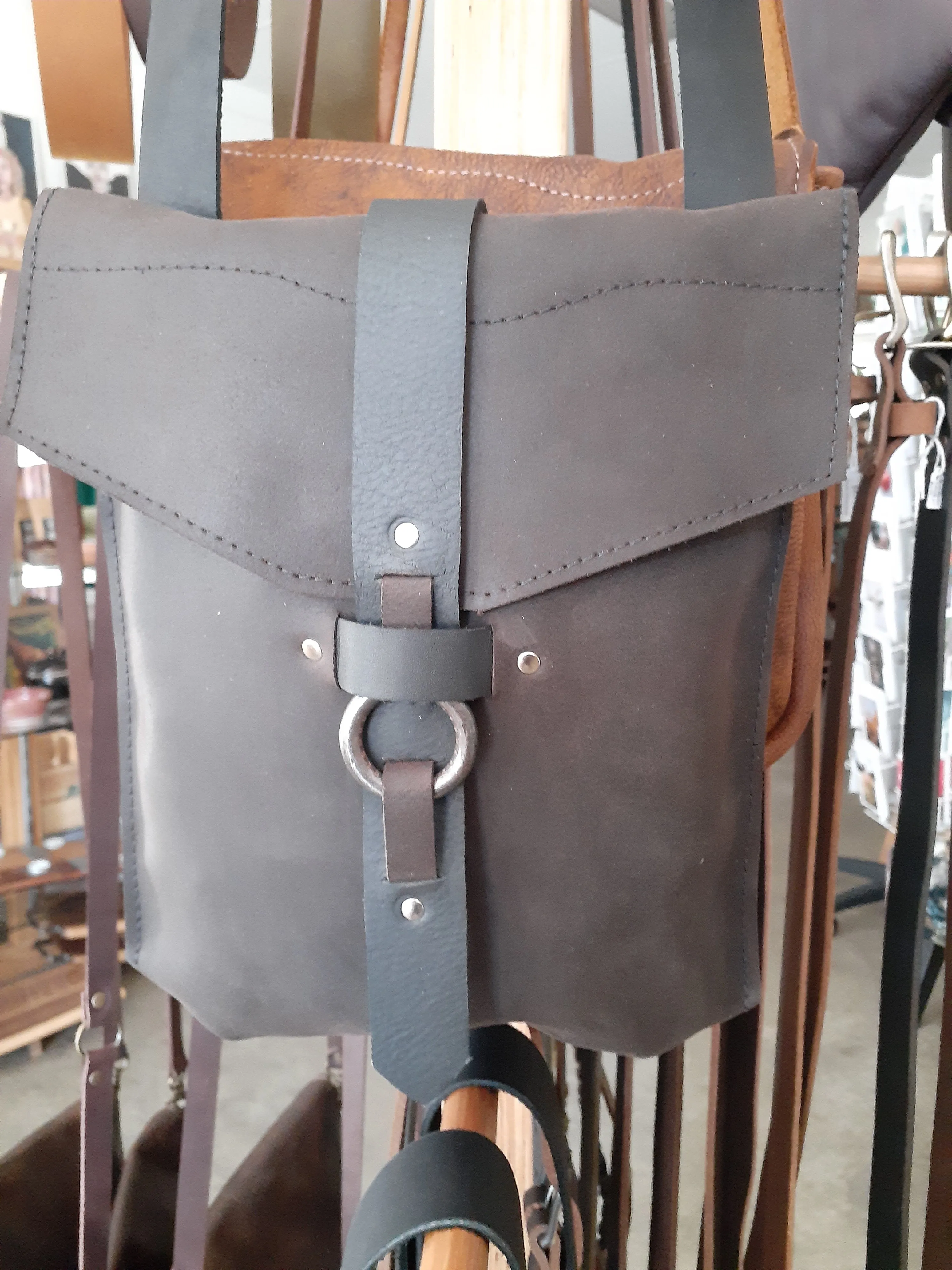 Charcoal Leather Bag