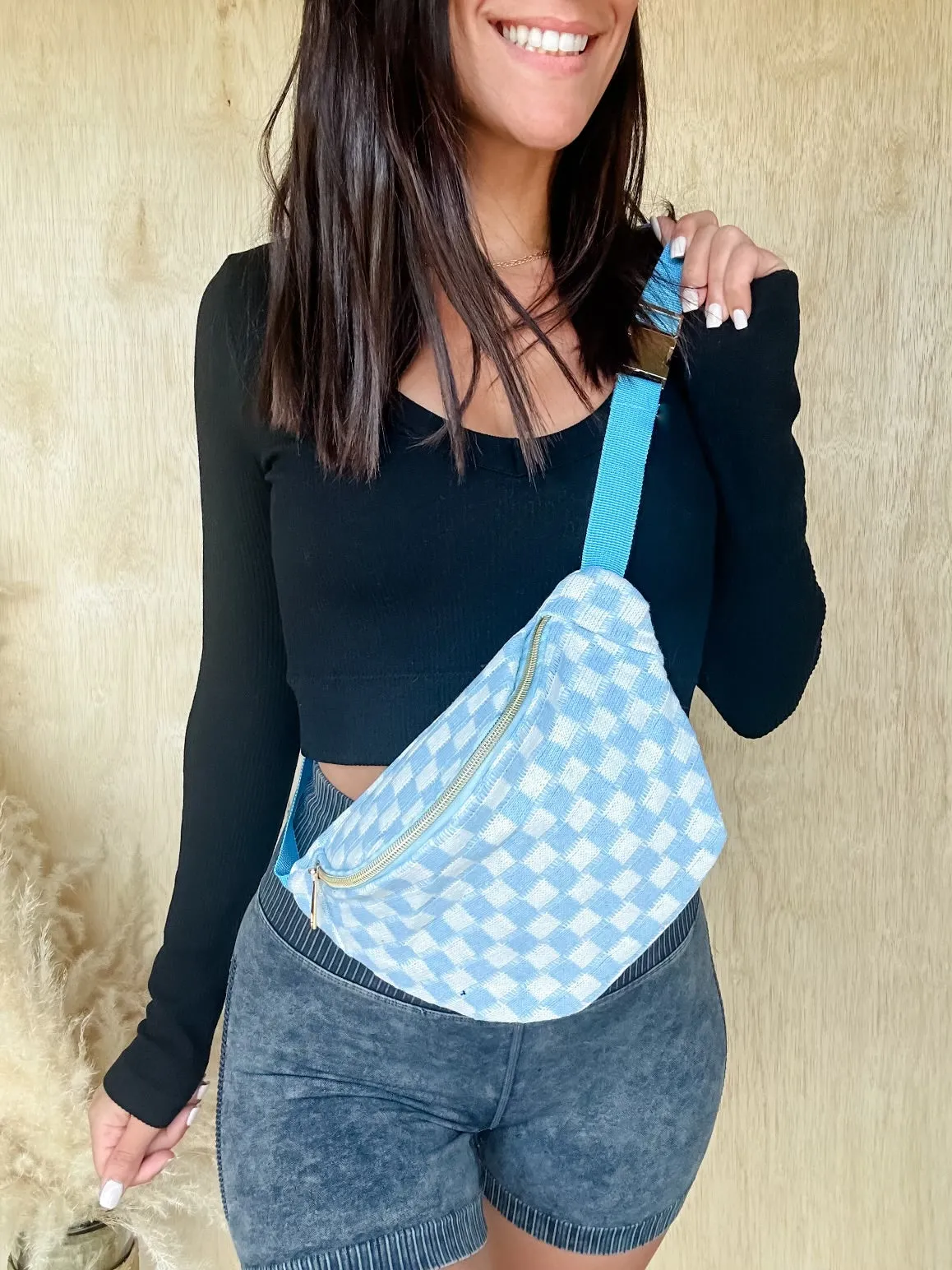 Checkered Crossbody Sling Bag