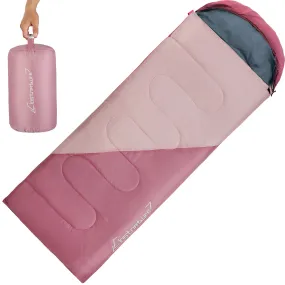 Clostnature Sleeping Bag for Adults and Kids - Lightweight Camping Sleeping Bag for Girls, Boys, Youths（Right zipper）