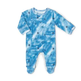 Coccoli Modal Footie - Stars on Denim Blue