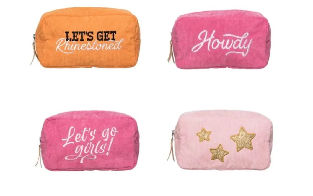 Corduroy Cosmetic Bag - 4 Styles