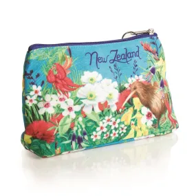 Cosmetic Bag Kiwi Bird and Flowers