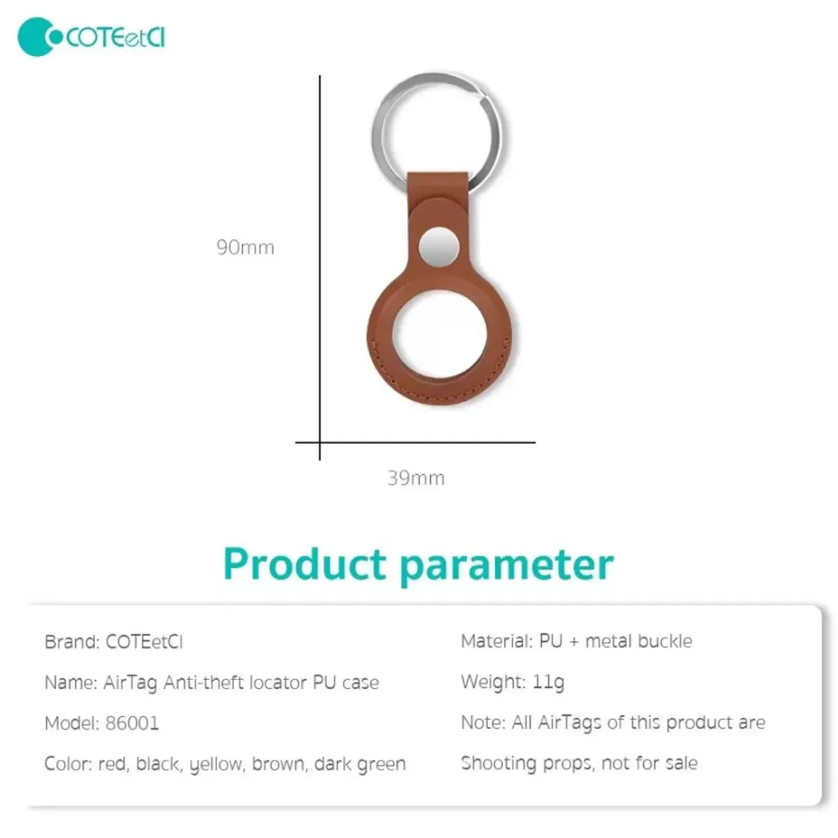 COTECi Air Tag Anti-theft Locator PU Case