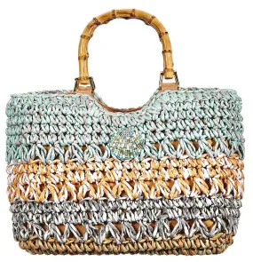 Crochet Toyo with Bamboo Handle Bag by Cappelli