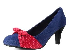 Denim & Red Bandana Anti-Pop Heel