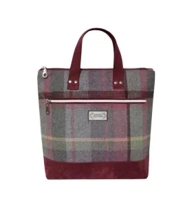 Earth Squared - Lois Backpack - Gullane Tweed - Burgandy/Plum - 27x31x18cms