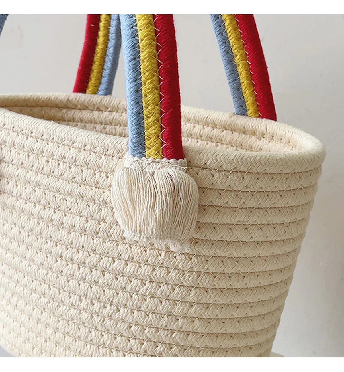 Elena Handbags Knit Rainbow Basket Bag