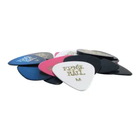 Ernie Ball Assorted Colour Cellulose Picks Bag of 24 - Medium