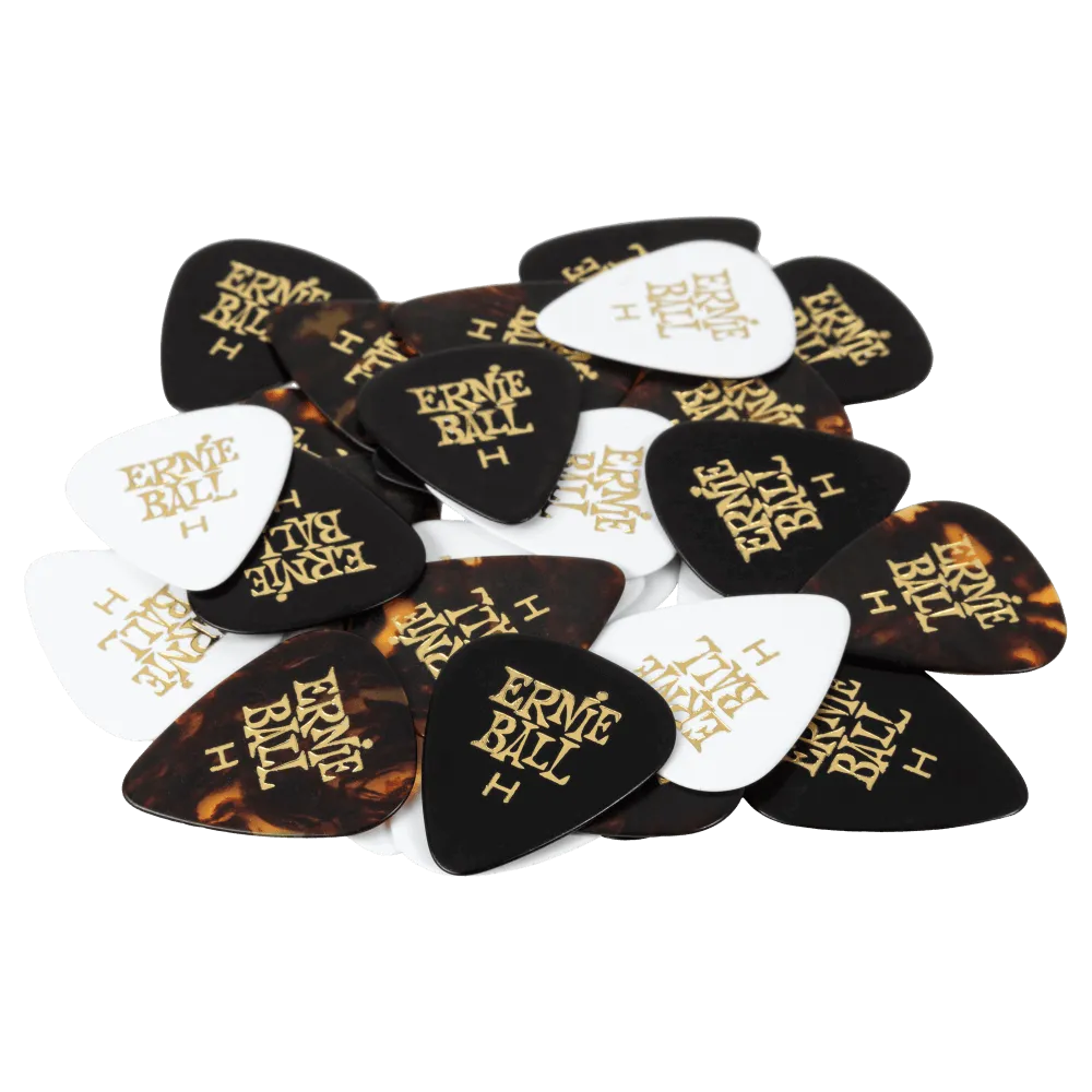 Ernie Ball Heavy Assorted Color Cellulose Picks, Bag Of 144