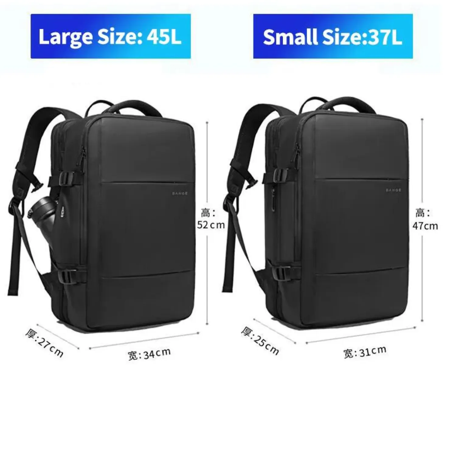 Expandable Business Travel Backpack with USB - Waterproof & Stylish