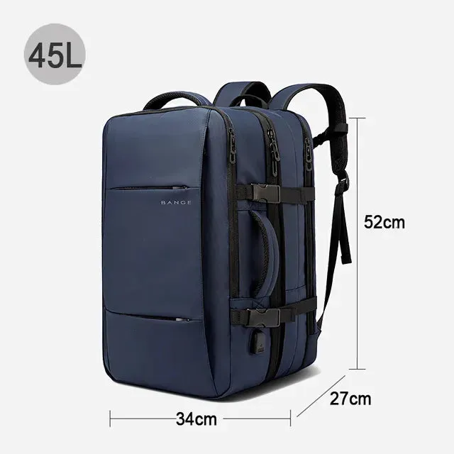 Expandable Business Travel Backpack with USB - Waterproof & Stylish