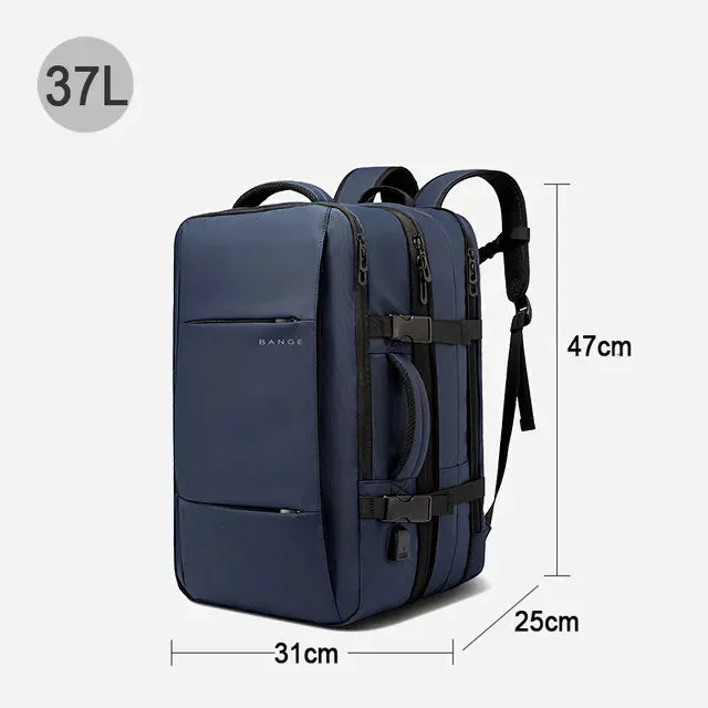 Expandable Business Travel Backpack with USB - Waterproof & Stylish