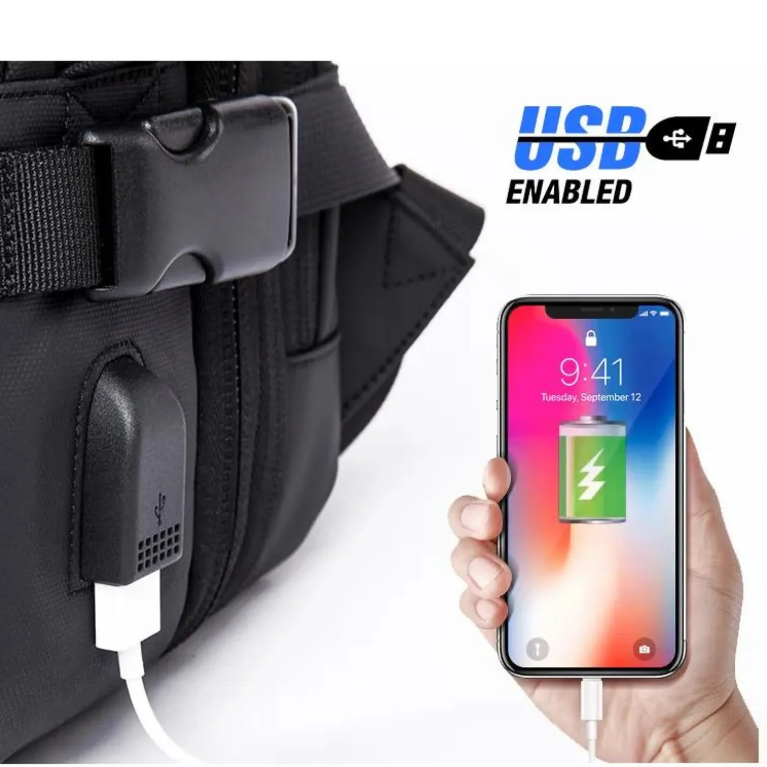 Expandable Business Travel Backpack with USB - Waterproof & Stylish