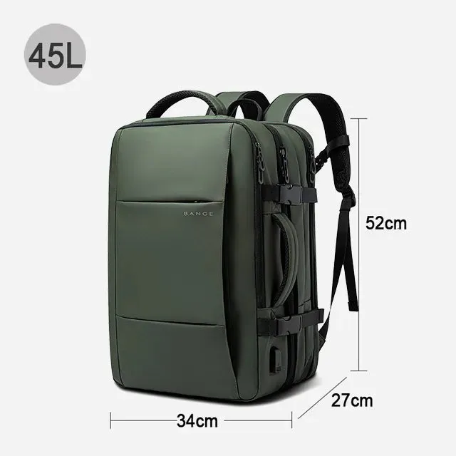 Expandable Business Travel Backpack with USB - Waterproof & Stylish